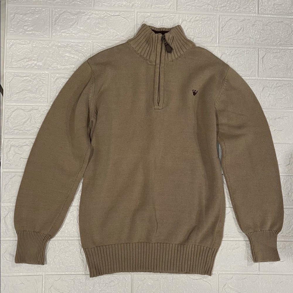 EPK Kids Tan Quarter-Zip Knit Sweater